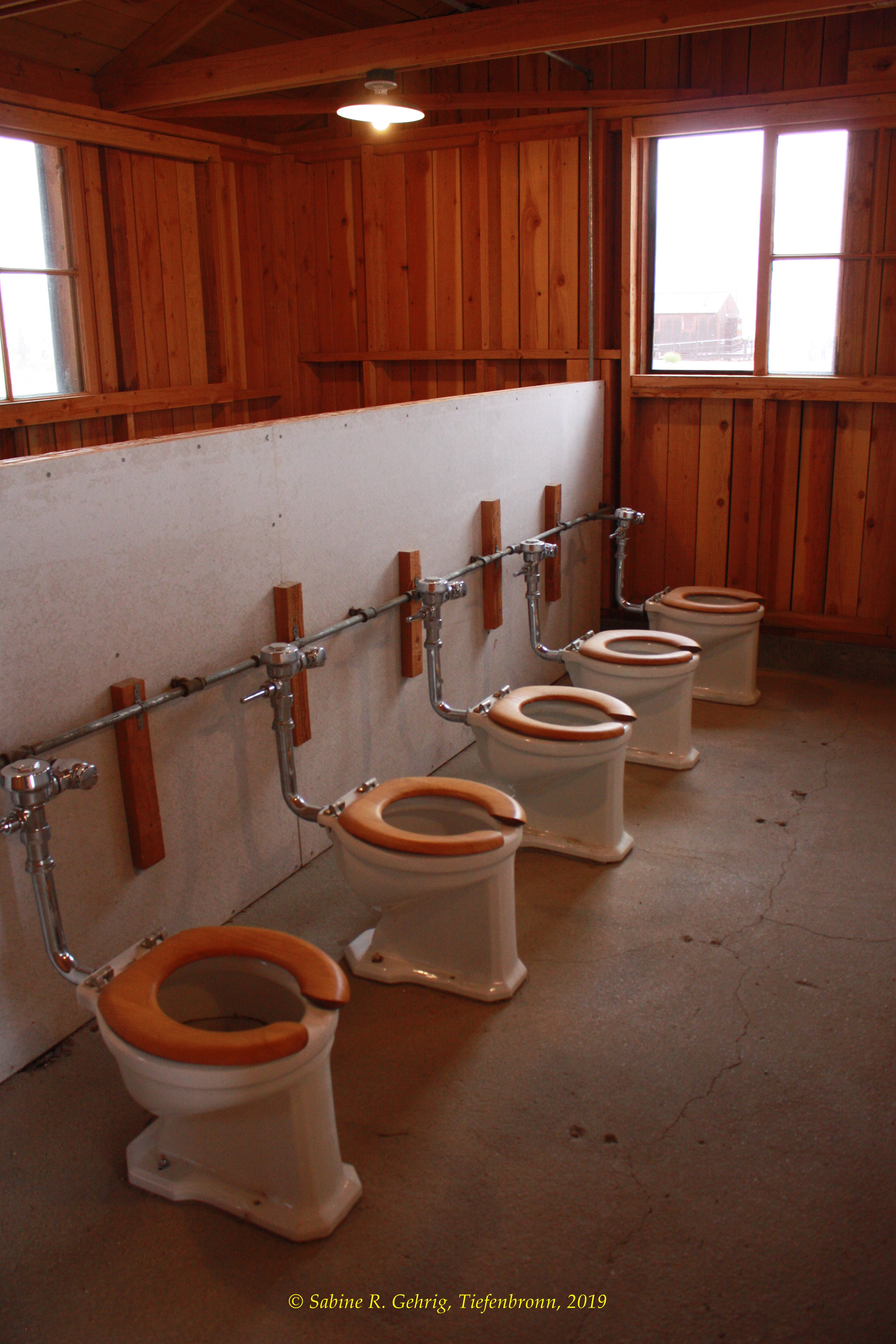 IMG_0275-Manzanar NHS - Block 14 - Women's Latrine - die Klos - hinter der niedrigen Wand stehen weitere 5 Klos